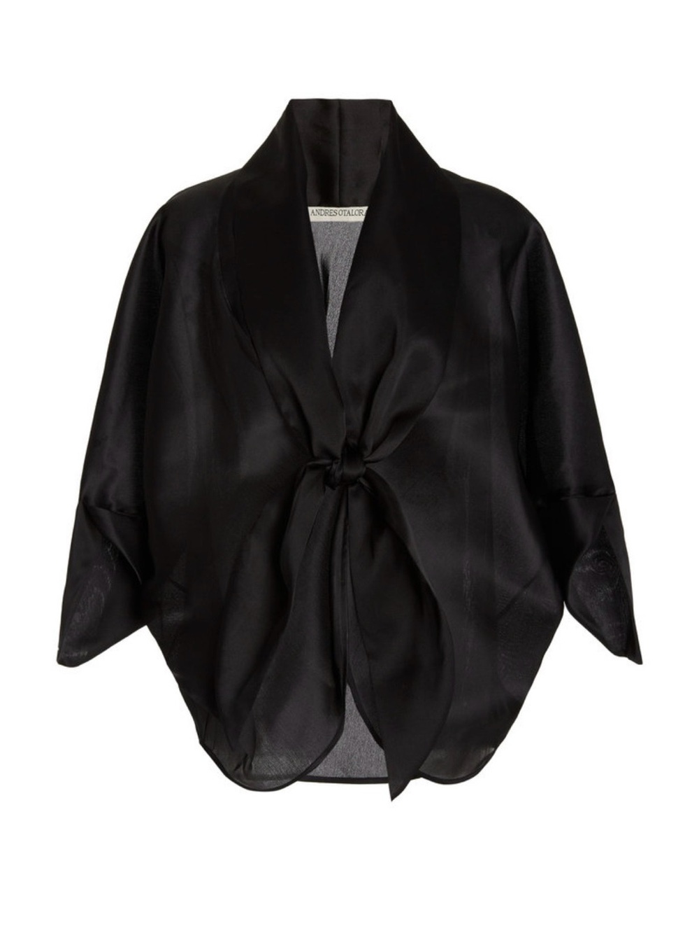 Andres Otalara Black Granda Silk Blouse - Picture 1 of 4